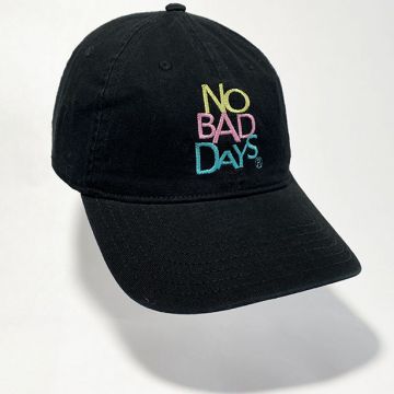 NO BAD DAYS® 6 Panel Twill Cap - Stacked TriColor on Black Dad Hat
